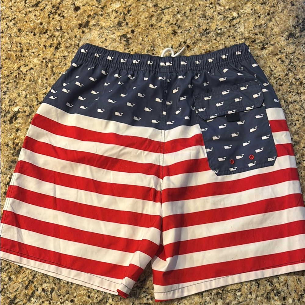 Vineyard Vines Men's Nautical/Patriotic Red, White, & Blue Swim Trunks sz Small - Picture 4 of 8